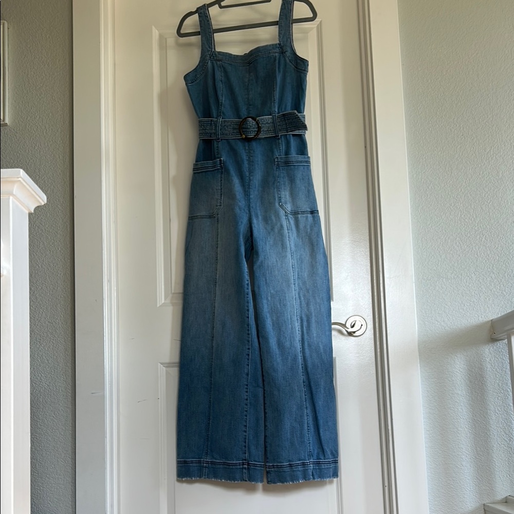 Anthropology Pilcro Women's Blue Denim Jumpsuit
